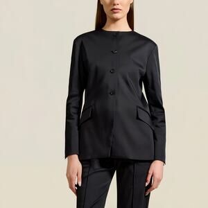 Kallmeyer Margot Crewneck Blazer Jacket Black Size 12